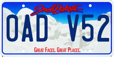 SD license plate 0ADV52