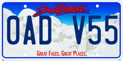 SD license plate 0ADV55