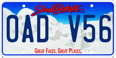 SD license plate 0ADV56