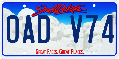 SD license plate 0ADV74