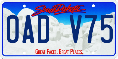 SD license plate 0ADV75