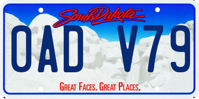 SD license plate 0ADV79