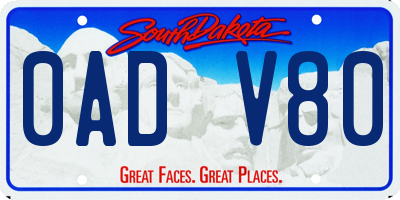 SD license plate 0ADV80