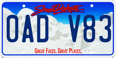 SD license plate 0ADV83