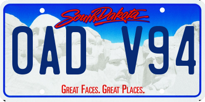 SD license plate 0ADV94