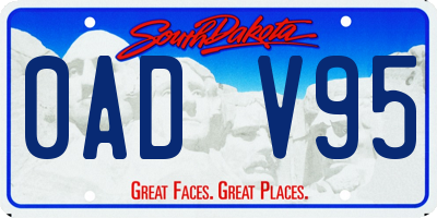 SD license plate 0ADV95