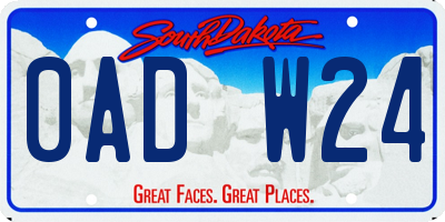 SD license plate 0ADW24