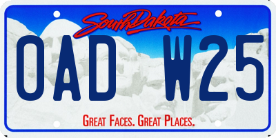 SD license plate 0ADW25