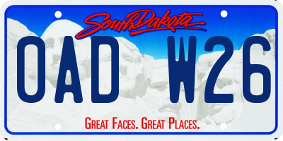 SD license plate 0ADW26