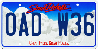 SD license plate 0ADW36