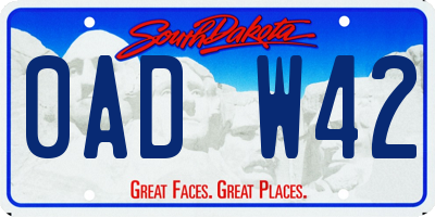 SD license plate 0ADW42