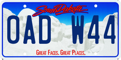 SD license plate 0ADW44