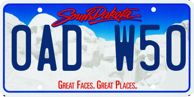 SD license plate 0ADW50