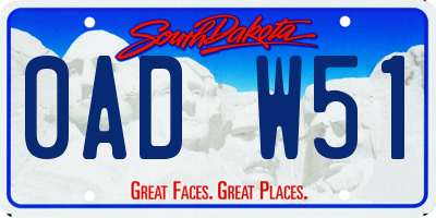 SD license plate 0ADW51