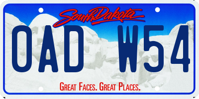 SD license plate 0ADW54