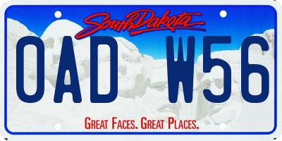 SD license plate 0ADW56