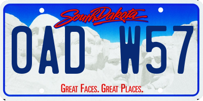 SD license plate 0ADW57