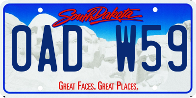 SD license plate 0ADW59