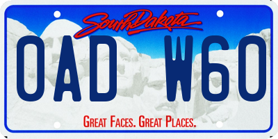 SD license plate 0ADW60