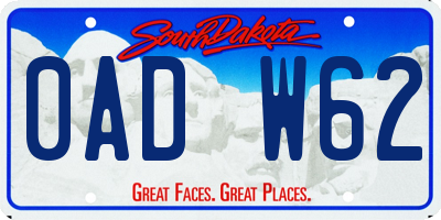 SD license plate 0ADW62