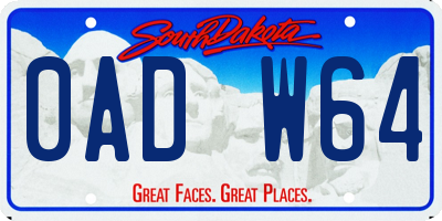 SD license plate 0ADW64