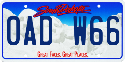 SD license plate 0ADW66