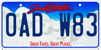 SD license plate 0ADW83