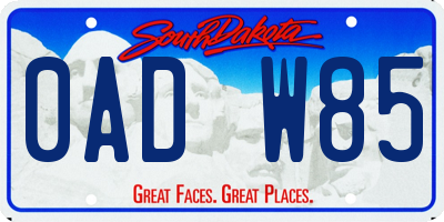 SD license plate 0ADW85