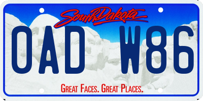 SD license plate 0ADW86