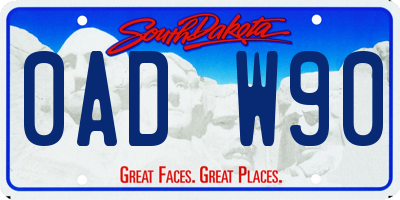 SD license plate 0ADW90