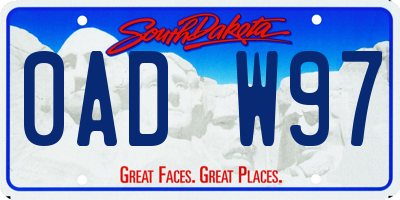 SD license plate 0ADW97