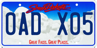 SD license plate 0ADX05