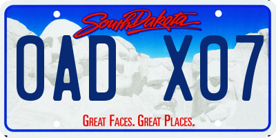 SD license plate 0ADX07