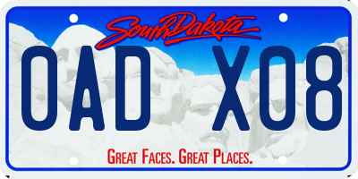 SD license plate 0ADX08