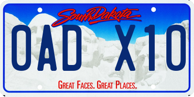 SD license plate 0ADX10