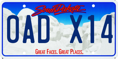 SD license plate 0ADX14