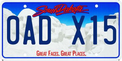 SD license plate 0ADX15