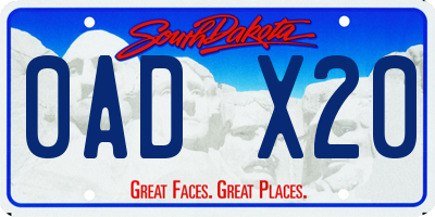 SD license plate 0ADX20