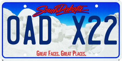 SD license plate 0ADX22