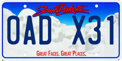 SD license plate 0ADX31