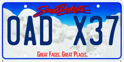 SD license plate 0ADX37