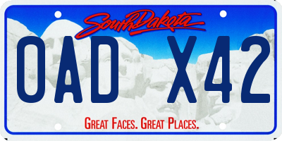 SD license plate 0ADX42