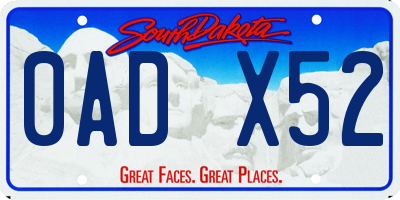 SD license plate 0ADX52