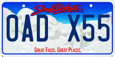 SD license plate 0ADX55