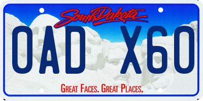 SD license plate 0ADX60