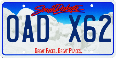 SD license plate 0ADX62