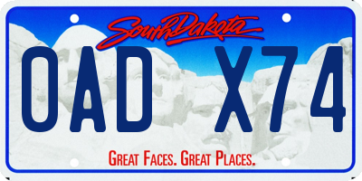 SD license plate 0ADX74