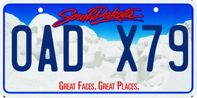 SD license plate 0ADX79