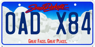 SD license plate 0ADX84