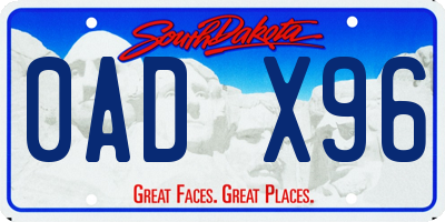 SD license plate 0ADX96